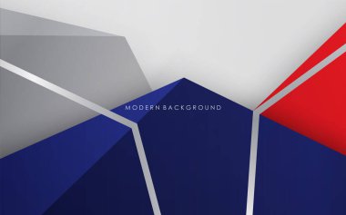 Modern soyut arkaplan mavi ve kırmızı ile beyaz renkli