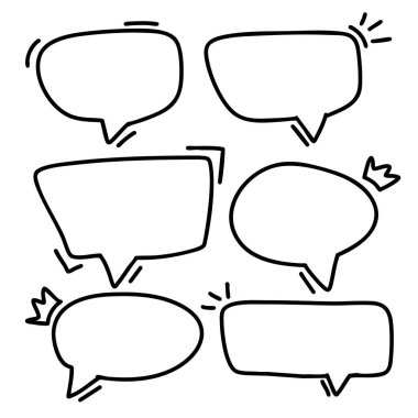 Satır çerçeve metin konuşma balonu seti. Çizgi balonu çerçeve tasarımı konuşma balonu çerçevesi.