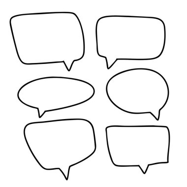 Satır çerçeve metin konuşma balonu seti. Çizgi balonu çerçeve tasarımı konuşma balonu çerçevesi.