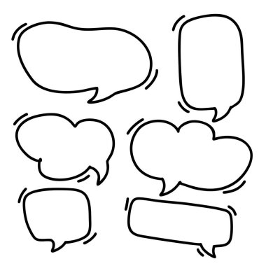 Satır çerçeve metin konuşma balonu seti. Çizgi balonu çerçeve tasarımı konuşma balonu çerçevesi.