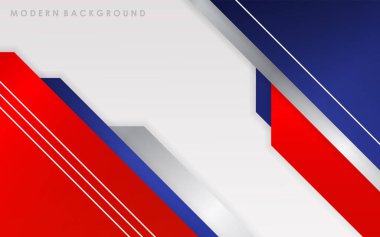 modern soyut mavi, kırmızı, gümüş ve beyaz arkaplan şablonu tasarımı