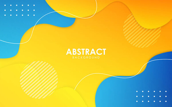 современный абстрактный желтый, синий и белый линии жидкий цвет фона