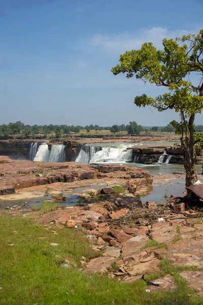 stock image Chitrakot Waterfall is a beautiful waterfall situated on the river Indravati in Bastar district of Chhattisgarh state of India