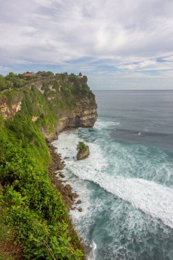 Bali Endonezya 'da yağmurlu bir günde pirinç tarlası ve tarla