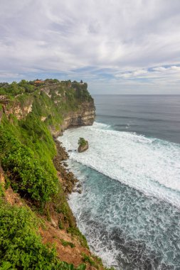 Bali Endonezya 'da yağmurlu bir günde pirinç tarlası ve tarla