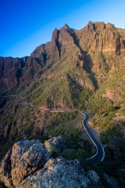 Dağ ve manzara manzarası, Santa Cruz Tenerife Adası, İspanya