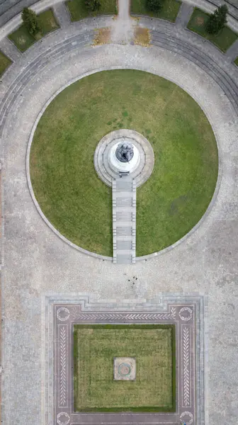 stock image Aerial view of Soviet War Memorial in the Treptower Park in Berlin, Germany