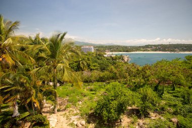 Puerto Escondido ana plajı Oaxaca, Meksika 'da güneşli bir günde