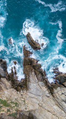Punta Cometa 'nın hava manzarası, Oaxaca, Meksika' nın en güney noktası.
