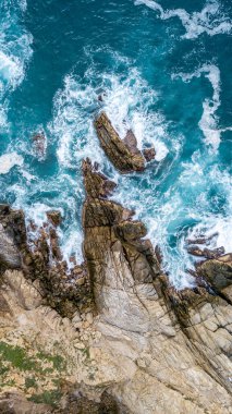 Punta Cometa 'nın hava manzarası, Oaxaca, Meksika' nın en güney noktası.