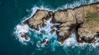 Punta Cometa 'nın hava manzarası, Oaxaca, Meksika' nın en güney noktası.