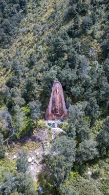 Meksika, Tlaxcala 'daki Maden Bakiresi heykelinin hava manzarası.