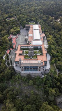 Mexico City 'deki Chapultepec Kalesi' nin havadan görünüşü