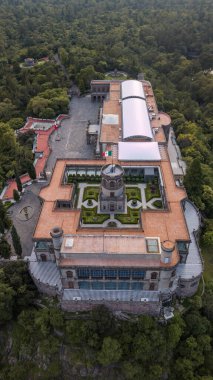 Mexico City 'deki Chapultepec Kalesi' nin havadan görünüşü
