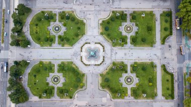 Avusturya, Viyana 'daki Maria Theresa Meydanı' nın hava manzarası