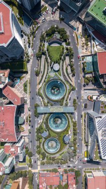 Santa Fe, Mexico City 'deki alışveriş merkezinin havadan görüntüsü
