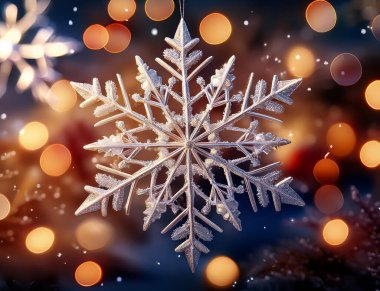 Mavi arka planda beyaz Noel kar taneleri