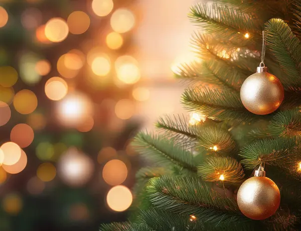 Noel Ağacı Bulanık ve bulanık ışıklarla