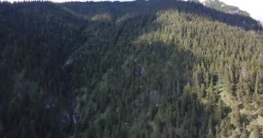 Hava görüntüsü, Hoher Ziegspitz üzerinde İHA uçuşu, Almanya Bayern 'deki dağlar.