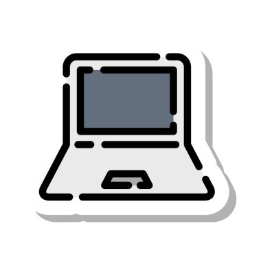 Etiket biçimi noktalı çizgi simgesi dizüstü bilgisayarı