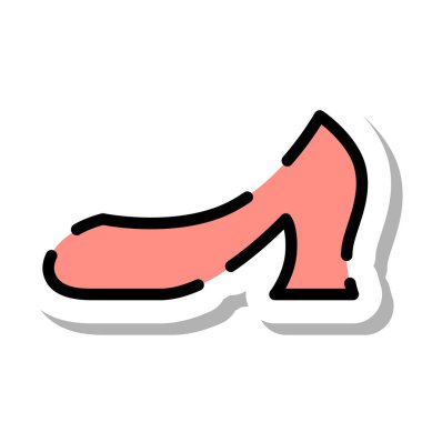 Çıkartma stili noktalı çizgi simgesi yüksek topuklar