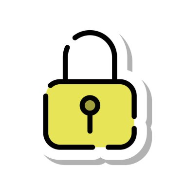 Çıkartma biçimi noktalı çizgi simgesi asma kilit