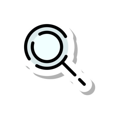 Çıkartma biçimi noktalı çizgi simgesi büyüteç