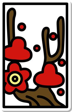 Etiketli Hanafuda Kisaragi Şubat erik süprüntüleri