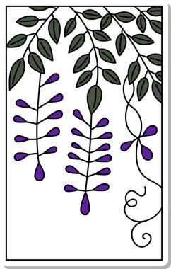 Yapıştırma stili Hanafuda Uzuki Wisteria April Wisteria süprüntüleri