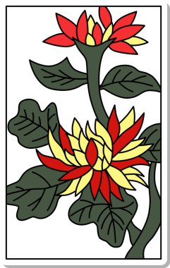 Etiket stili Hanafuda Nagatsuki Kasımpatı Eylül Kasımpatı artıkları