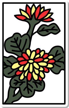 Etiket stili Hanafuda Nagatsuki Kasımpatı Eylül Kasımpatı artıkları