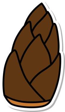 Tek sebze ikonu bambu filizi