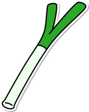 Tek sebze ikonu yeşil soğan