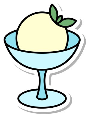 Yiyecek ikonu vanilyalı dondurma