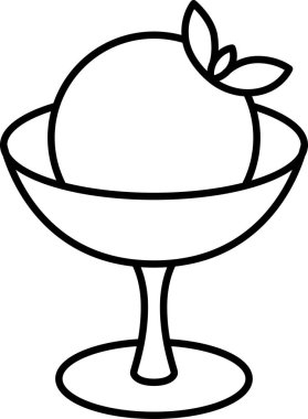 Yiyecek ikonu vanilyalı dondurma