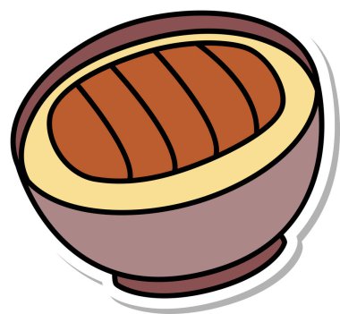 Gıda simgesi Katsudon illüstrasyonu