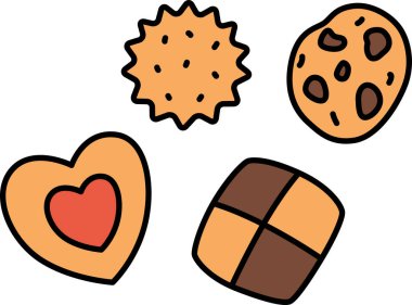 Gıda ikonu kurabiye illüstrasyonu