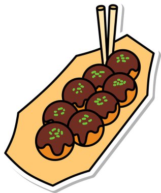 Gıda simgesi takoyaki illüstrasyonu