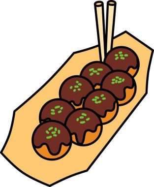 Gıda simgesi takoyaki illüstrasyonu