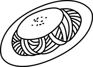 Yemek ikonu etli spagetti.