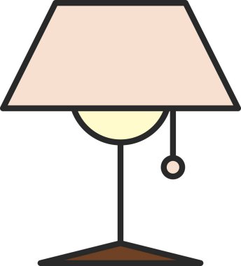 Günlük ihtiyaçlar illüstrasyon masa lambası