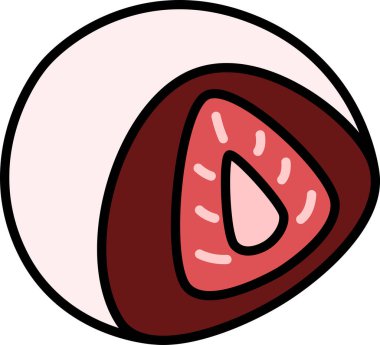 Pişmiş gıda tek öğe simgesi çilekli daifuku