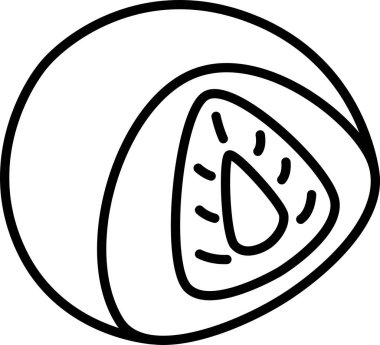 Pişmiş gıda tek öğe simgesi çilekli daifuku