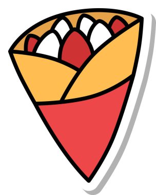 Tek öğe yemek ikonu krepi pişiriliyor