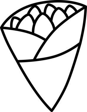 Tek öğe yemek ikonu krepi pişiriliyor