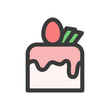 Yemek ve içecek illüstrasyon damlalı kek