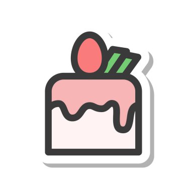 Yemek ve içecek illüstrasyon damlalı kek