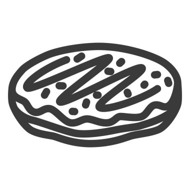 Yiyecek ve içecek illüstrasyonu: Okonomiyaki