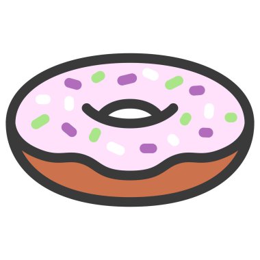 Yiyecek ve içecek resimli çörekler çilekli.