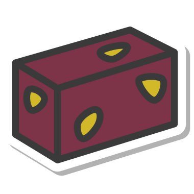 Yiyecek ve içecek resimli kestane rengi yokan.